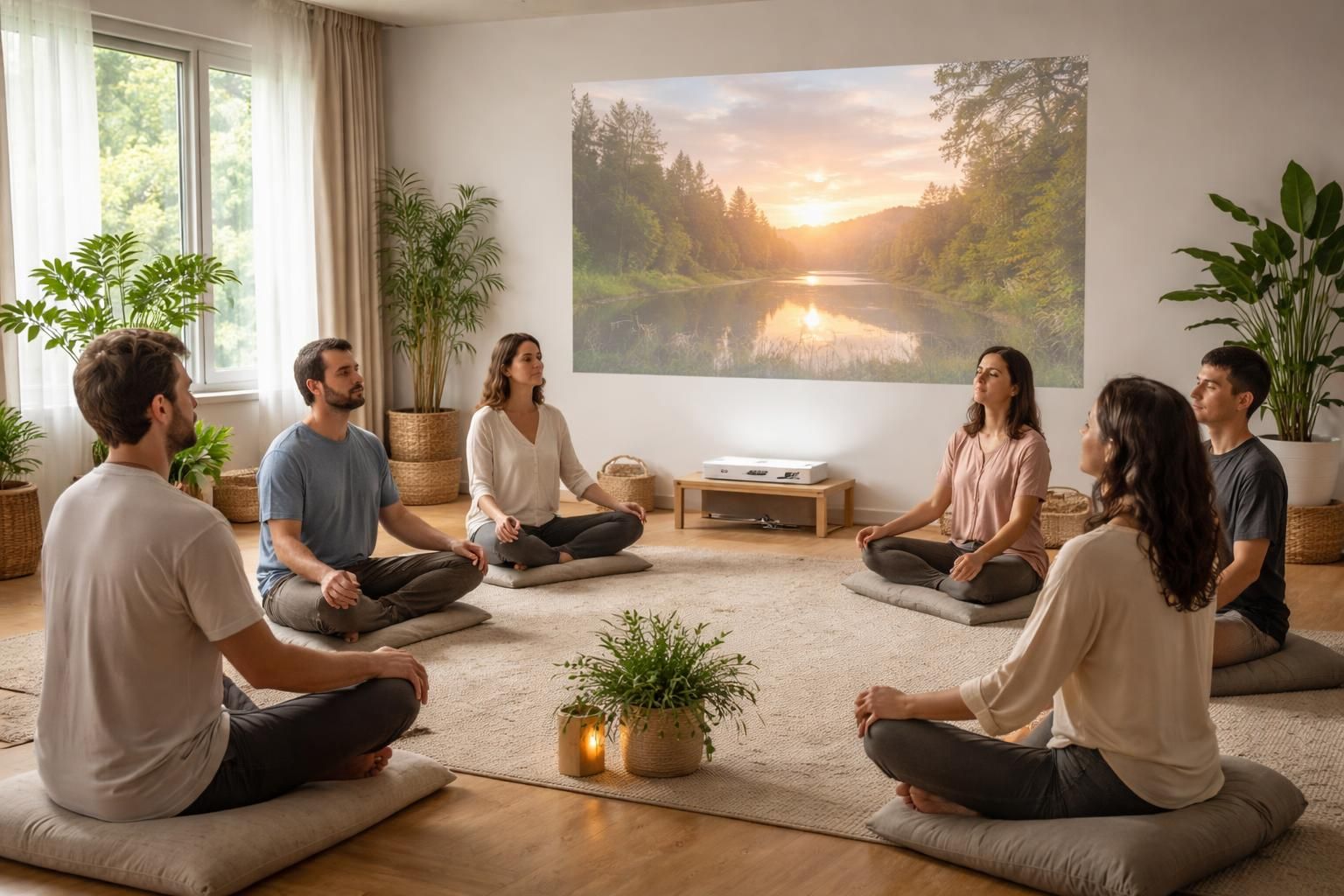 participez à notre atelier santé avec une séance de respiration guidée, projetée en toute clarté grâce au mini vidéoprojecteur acer, pour un bien-être optimal où que vous soyez.