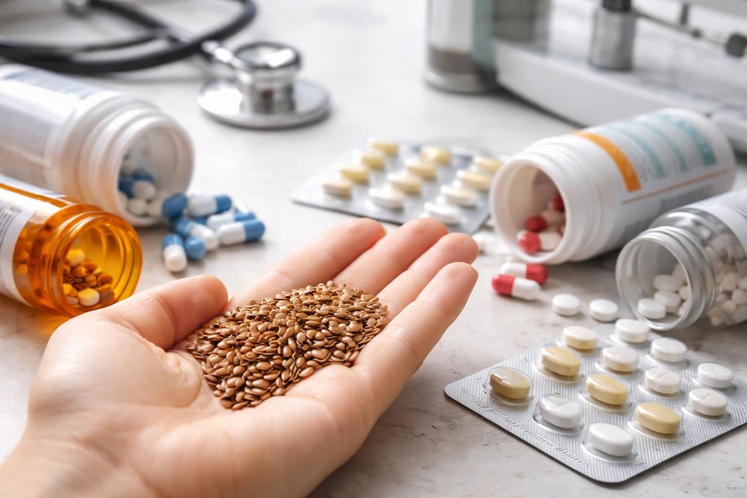 découvrez les risques liés à la consommation de graines de lin et leurs interactions possibles avec certains médicaments pour une utilisation en toute sécurité.
