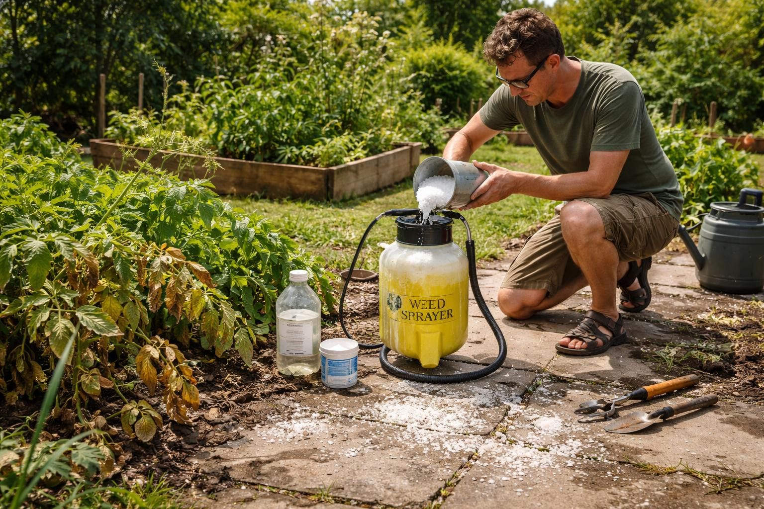 découvrez les erreurs courantes à éviter lors de l'utilisation d'un désherbant naturel à base de vinaigre et de sel pour un jardin sain et sans mauvaises herbes.