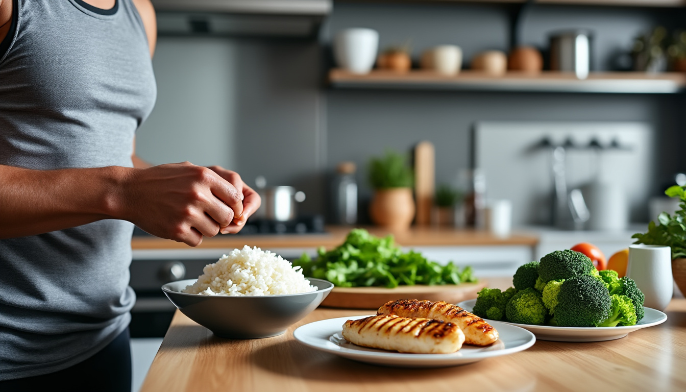 découvrez une recette simple et efficace de riz poulet brocolis, idéale pour les athlètes souhaitant optimiser leur prise de muscle et améliorer leurs performances sportives. un menu musculation équilibré et savoureux !