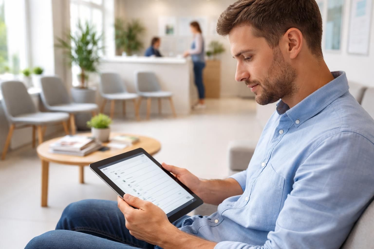 optimisez le suivi patient grâce à des questionnaires santé numériques sur tablette tactile, à compléter facilement en salle d’attente pour un gain de temps et une meilleure prise en charge.
